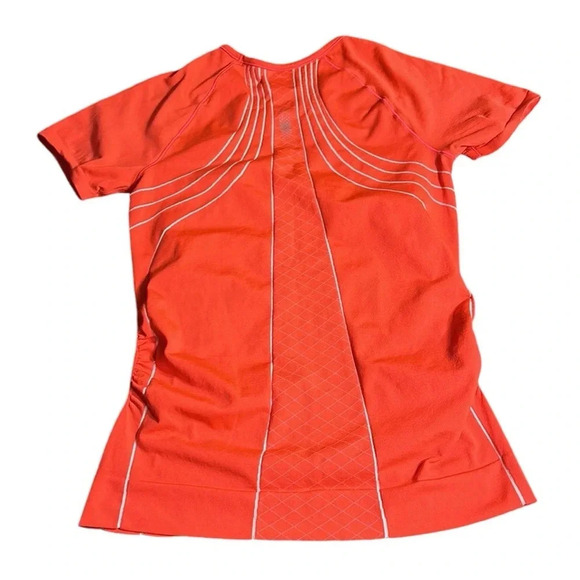 Athleta T shirt,  women Large . Coral,shirred sides , fitted , activewear, gym - Picture 4 of 14